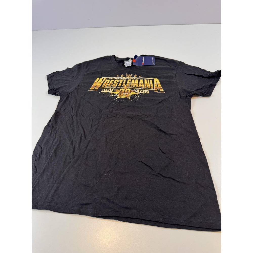 WWE WrestleMania 39 Shirt Mens Large Black Tee April 2023 Fanatics Hollywood